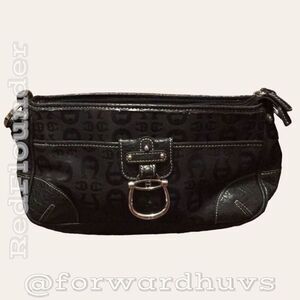 Eitienne Aigner Black Logo Purse - Good Preowned Condition